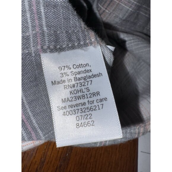 Apt. 9 Casual flannel Shirt Long Sleeve Button Down Men Medium untucked fit - Picture 8 of 8